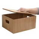 Premium Bamboo Storage Box with Matching Lid | Large Eco-Friendly Organizer by MobilevisionUS