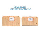 2-Piece Stackable Bamboo Storage Box Set with Labeling Clips | Large (14”) & Small (12”) Eco-Friendly Nested Bins for Home & Office by MobilevisionUS