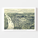 Vintage Map of St. Paul, Minnesota 1890