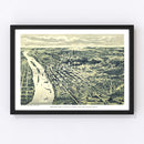 Vintage Map of St. Paul, Minnesota 1890