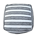 Lani - Handcrafted Fabric Pouf, Durable Cotton Square - Natural / Black by Unique Piece Furniture