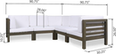 OANA 5-Piece V Shape Sofa Set, White by HouseOfZazla