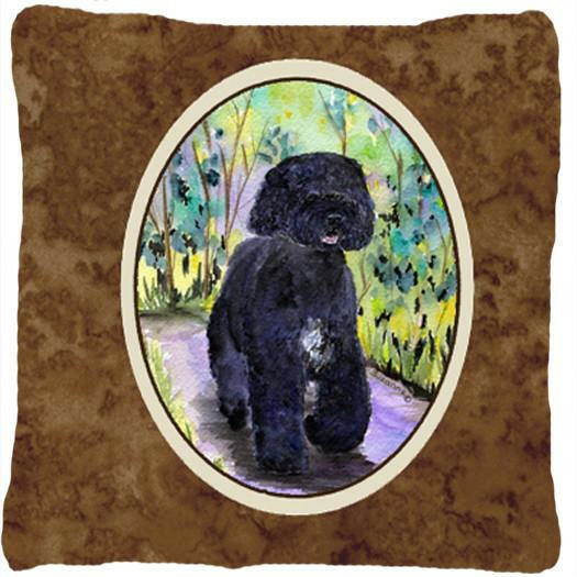 Portuguese Water Dog Decorative   Canvas Fabric Pillow