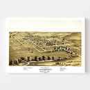 Vintage Map of Blairstown, Iowa 1868
