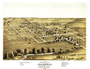 Vintage Map of Blairstown, Iowa 1868