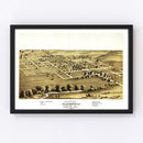 Vintage Map of Blairstown, Iowa 1868