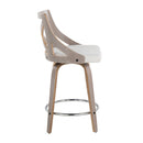 Charlotte - Farmhouse Fixed Height Counter Stool & Swivel With Round Footrest (Set of 2) by HouseOfZazla