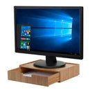 Large Bamboo Monitor Stand with Drawer | 13.5" Stackable Desk Organizer for Letter Size Paper by MobilevisionUS
