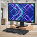 Bamboo Desktop File Organizer & Large Storage Drawer Combo | 7-Slot Paper Sorter & Monitor Stand Set for Home Office Organization by MobilevisionUS