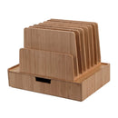 Bamboo Desktop File Organizer & Large Storage Drawer Combo | 7-Slot Paper Sorter & Monitor Stand Set for Home Office Organization by MobilevisionUS