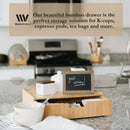 Large Bamboo Monitor Stand with Drawer | 13.5" Stackable Desk Organizer for Letter Size Paper by MobilevisionUS