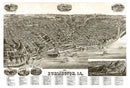 Vintage Map of Burlington, Iowa 1889