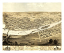 Vintage Map of Cedar Rapids, Iowa 1868
