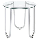 Beller 2-piece Round Tempered Glass Top Coffee Table Set Chrome