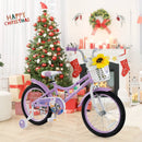 18 Inch Girl Bike with Basket with Detachable Training Wheels for 4-8 Years Old-18 inches by LJGDeals