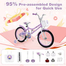 18 Inch Girl Bike with Basket with Detachable Training Wheels for 4-8 Years Old-18 inches by LJGDeals