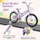 18 Inch Girl Bike with Basket with Detachable Training Wheels for 4-8 Years Old-18 inches by DirectDeals