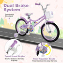 18 Inch Girl Bike with Basket with Detachable Training Wheels for 4-8 Years Old-18 inches by LJGDeals