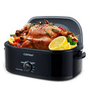 18QT Electric Roaster Oven with Self-Basting Lid Turkey Roaster with Removable Pan by DirectDeals