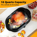 18QT Electric Roaster Oven with Self-Basting Lid Turkey Roaster with Removable Pan by DirectDeals