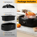 18QT Electric Roaster Oven with Self-Basting Lid Turkey Roaster with Removable Pan by LJGDeals