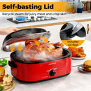 18QT Electric Roaster Oven with Self-Basting Lid Turkey Roaster with Removable Pan by LJGDeals
