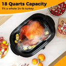 18QT Electric Roaster Oven with Self-Basting Lid Turkey Roaster with Removable Pan by LJGDeals