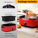18QT Electric Roaster Oven with Self-Basting Lid Turkey Roaster with Removable Pan by LJGDeals