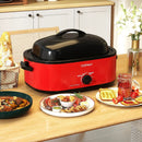 18QT Electric Roaster Oven with Self-Basting Lid Turkey Roaster with Removable Pan by LJGDeals