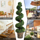 2 Pieces 4 Feet Artificial Décor Green Boxwood Spiral Tree Set by LJGDeals