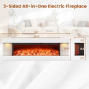 18/36 Inch 3-Sided Wall Mounted Electric Fireplace with 32/50 Inch Wide Floating Mantle