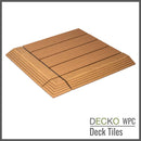Deck Tile <b>Corner Ramp Edge</b> - for Premium WPC Interlocking Tiles | DECKO (3.1" x 3.1" x 0.8") - (One Piece)