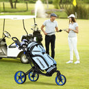 Folding Golf Push Cart with Scoreboard Adjustable Handle Swivel Wheel by LJGDeals