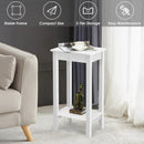 2-Tier Nightstand End Side Wooden Legs Table for Bedroom by LJGDeals