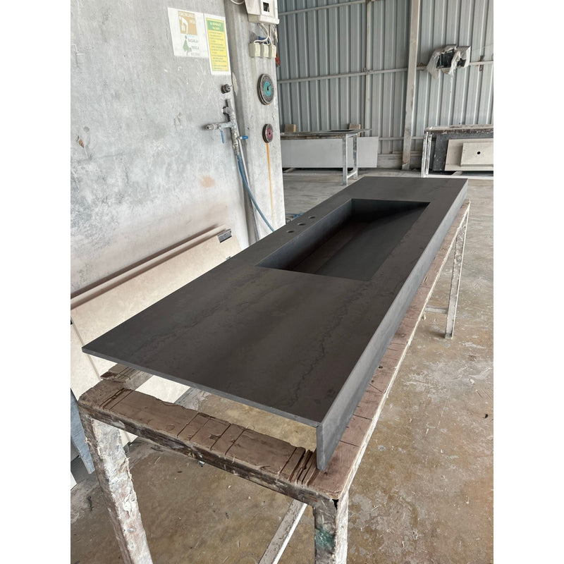 Metal Dark Engineered Porcelain Handcrafted Kitchen Bathroom Sink - Natural Stone Look, photo 17 of 21