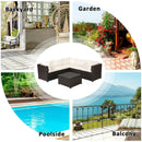 6 Pieces Patio Furniture Sofa Set with Cushions for Outdoor by LJGDeals