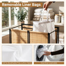 2-Section Laundry Hamper with Lid and Wheels, 18.5 Gal by LJGDeals