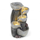 5-Tier Outdoor Water Fountain with LED Lights 17.5 Inch H for Patio Deck by LJGDeals
