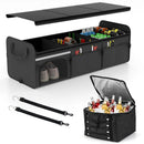 18 Gal Car Trunk Organizer with Lid 3-Compartment Portable Storage Box-Black by LJGDeals