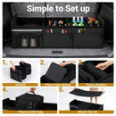 18 Gal Car Trunk Organizer with Lid 3-Compartment Portable Storage Box-Black by LJGDeals