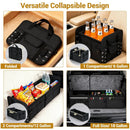 18 Gal Car Trunk Organizer with Lid 3-Compartment Portable Storage Box-Black by LJGDeals
