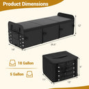 18 Gal Car Trunk Organizer with Lid 3-Compartment Portable Storage Box-Black by LJGDeals