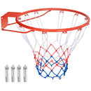 18 Inch Basketball Rim Goal Replacement with All Weather Net and Mounting Hardware