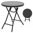 18 Inch Folding Side Table Patio Round Compact Coffee Table by LJGDeals