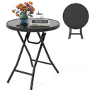 18 Inch Folding Side Table Patio Round Compact Coffee Table by LJGDeals
