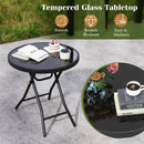 18 Inch Folding Side Table Patio Round Compact Coffee Table by LJGDeals