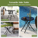 18 Inch Folding Side Table Patio Round Compact Coffee Table by LJGDeals