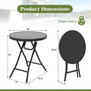 18 Inch Folding Side Table Patio Round Compact Coffee Table by LJGDeals