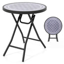 18 Inch Folding Side Table Patio Round Compact Coffee Table