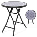 18 Inch Folding Side Table Patio Round Compact Coffee Table by LJGDeals